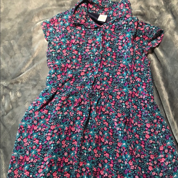 navy dress with pink flowers